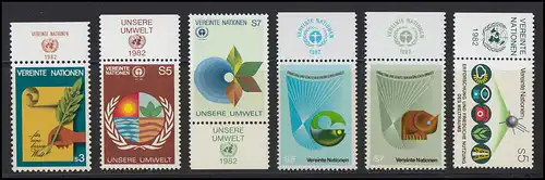 23-28 Nations unies Vienne millésime 1982 complet - avec TAB, frais de port **