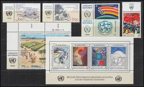 55-67 Nations unies Vienne année 1986 complète - avec TAB, frais de port **