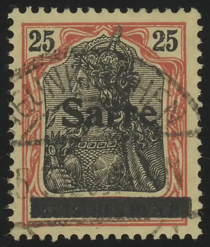Saargebiet 9aI Germania Sarre-Type I auf 25 Pf, gestempelt O