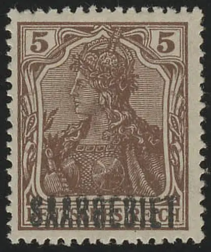 Saargebiet 44a Germania SAARGEBIET 5 Pf, ** postfrisch geprüft BPP