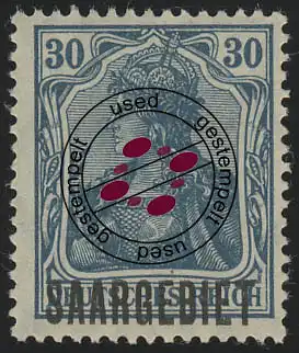 Saargebiet 47 Germania SAARGEBIET 30 Pf, gestempelt