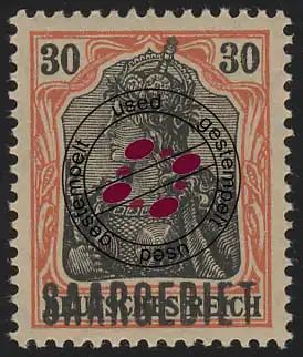Saargebiet 36 Germania SAARGEBIET 30 Pf, gestempelt