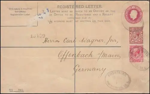 Royaume-Uni Enveloppe d'inscription EU 36C avec supplément selon OFFENBACH 22.12.23