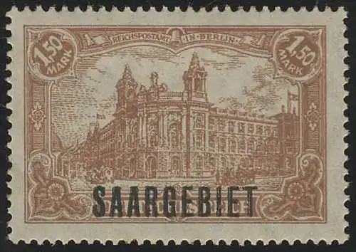 Saargebiet 42 Kaiserreich SAARGEBIET 1,50 Mark, ** postfrisch