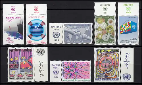 111-118 UNO Genf Jahrgang 1983 komplett - mit TAB, postfrisch
