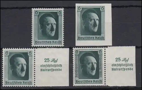 Hitler-Blockmarken 646, 647, 648, 650 aus Block 7, 8, 9, 11 kpl. postfrisch **