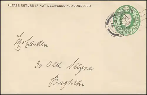 Royaume-Uni couverture Roi Georg V. Halfpenny vert, BRIXTON 3.5.1814