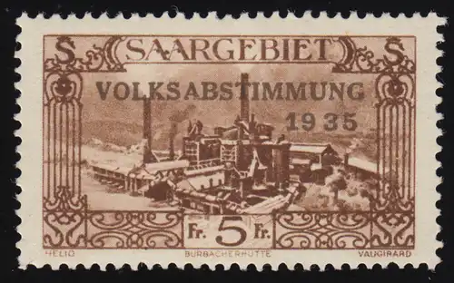 193III Volksabstimmung 5 Fr. mit PLF III: AA durch Farbfleck verbunden, **/MNH