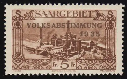 193III référendum 5 Fr. avec PLF III: AA lié par tache de couleur, **/MNH