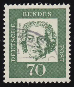 358ya Bedeutende Deutsche 70 Pf Ludwig van Beethoven, gestempelt O