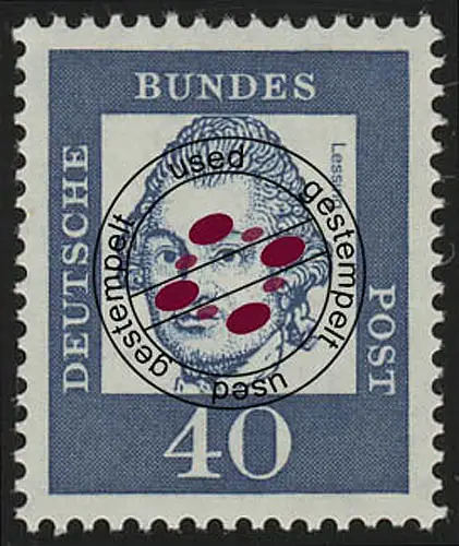 355y (fluoresz.) Bedeutende Deutsche 40 Pf Gotthold E. Lessing, gestempelt O