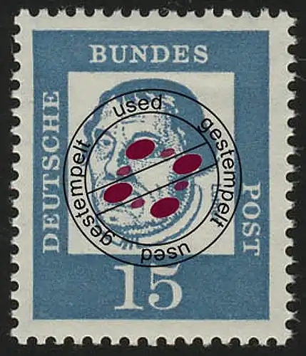 351y (fluoresz.) Bedeutende Deutsche 15 Pf Martin Luther O