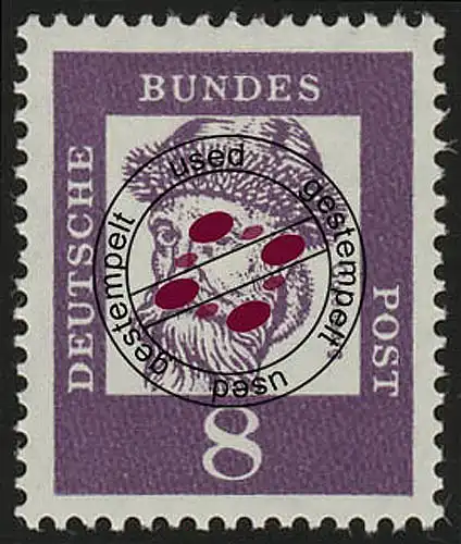349x (ohne Fluo) Bedeutende Deutsche 8 Pf Johannes Gutenberg O