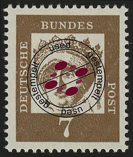 348x (ohne Fluo) Bedeutende Deutsche 7 Pf hl. Elisabeth O