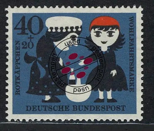 343 Wohlfahrt Brüder Grimm 40+20 Pf Rotkäppchen, gestempelt O