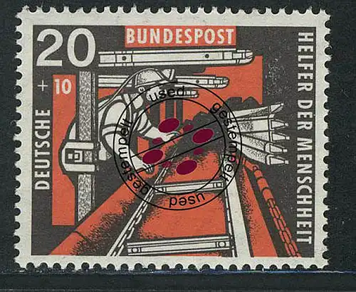 272 Kohlebergbau 20+10 Pf Kohlenhobel O gestempelt