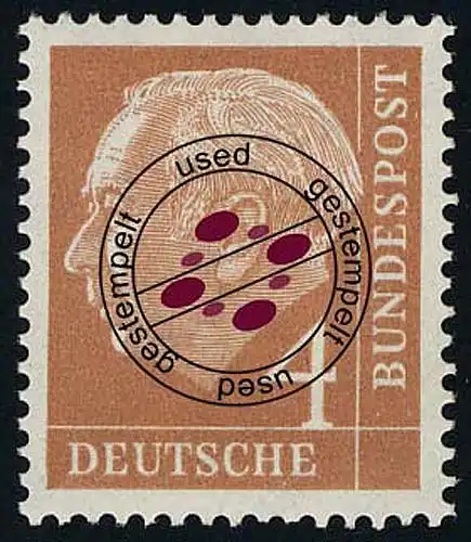 178x Heuss 4 Pf O Tamponné