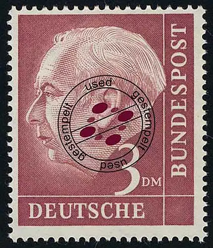 196 Heuss 3 DM O gestempelt