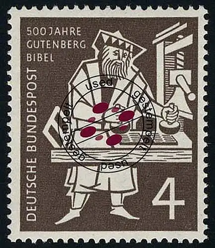 198 Gutenberg-Bibel - Marke O gestempelt