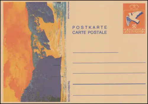Liechtenstein Carte postale P 82 Pigeon: Schellenberg, **