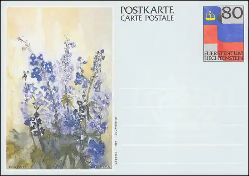 Liechtenstein Carte postale P 86 Faucon: Porn chevalier, **