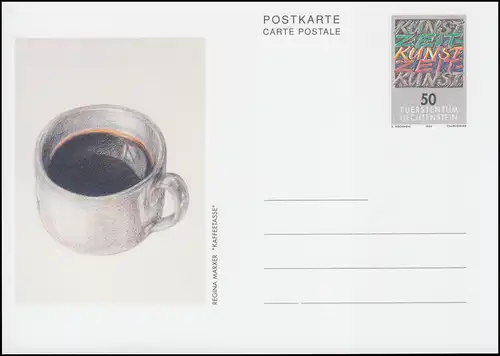 Liechtenstein Carte postale P 91 Motiv d'art contemporain: tasse de café, **