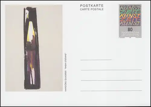 Liechtenstein Carte postale P 93 Motiv d'art contemporain: Rhin-Strahne, **