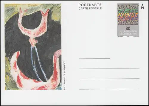Liechtenstein Postkarte P 94 Zeitkunst-Motiv: Il Messaggio, **