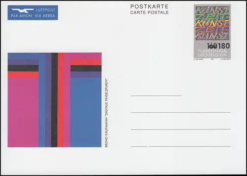 Liechtenstein Carte postale P 103 Motiv d'art contemporain: pression 180 sur 160, **