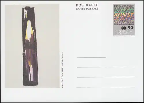 Liechtenstein Postkarte P 101 Zeitkunst-Motiv: Überdruck 90 auf 80, **