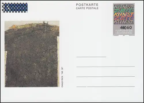 Liechtenstein Postkarte P 99 Zeitkunst-Motiv: Überdruck 60 auf 110, **