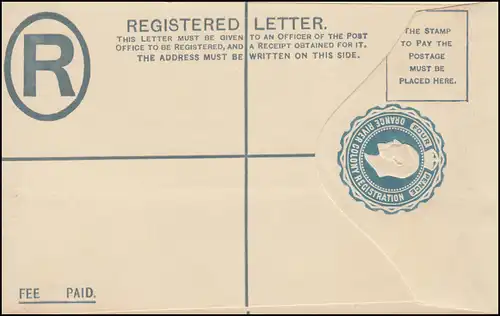 Colony Eduard enveloppe d'inscription pour la colonie britannique Orange River pour les enfants