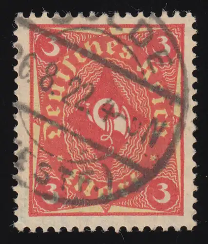 172 Posthorn 3 Mark, filigrane 1, avec tampon rond, signé Peinelt