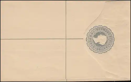 Britische Kolonie Bermuda Einschreibe-Umschlag Königin Viktoria TWO PENCE, **