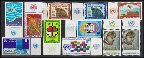 231-241 Nations Unies New York millésime 1971 complet - avec TAB, frais de port ** / MNH