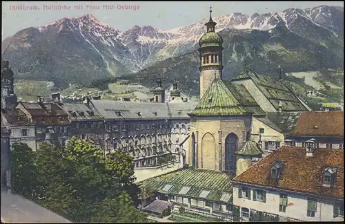 K.u.K. Militairezensur Innsbruck sur le champ 029 4.8.1915, AK Innesbruck Hofkirche