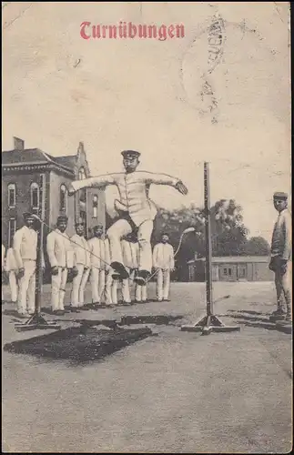 Carte de vue militaire Exercices de gymnastique, DIEDEHOFFEN 17.11.1909