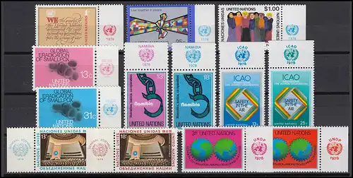 315-327 Nations Unies New York année 1978 complète - avec TAB, frais de port ** / MNH