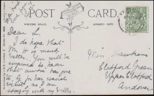 Royaume-Uni: AK de Londres - Charing Cross Station, ANDOVER 5.11.1915