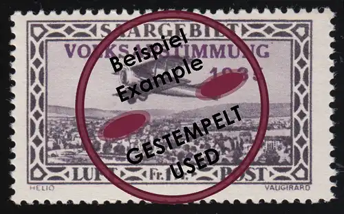 Région de Sarre 197 Aéroports: référendum 1 Fr. cacheté