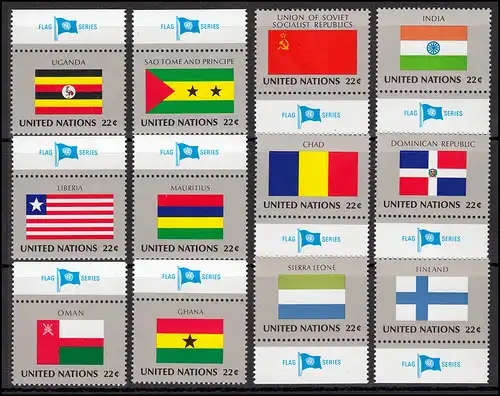 466.489 UNO New York 1985 complet - avec TAB, frais de port ** / MNH