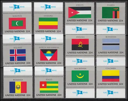 490-518 Nations Unies New York année 1986 complète - avec TAB, frais de port ** / MNH