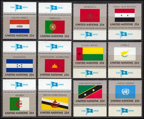 571-596 Nations Unies New York année 1989 complète - avec TAB, frais de port ** / MNH