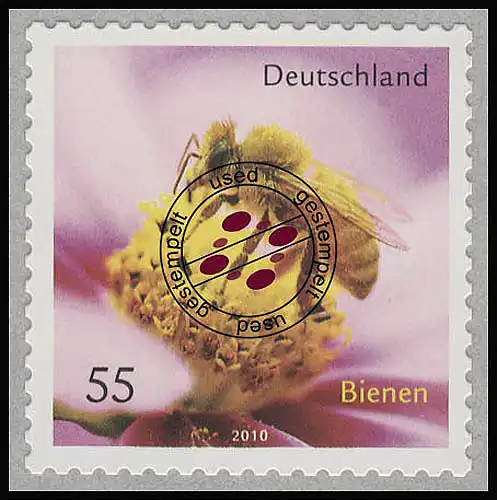 2799 Bienen Honigbiene 2010 SELBSTKLEBEND aus Rolle, O gestempelt
