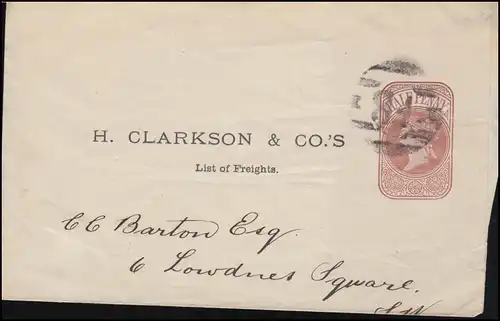 Großbritannien Orts-Streifband S 8 Viktoria London "FB" zum Lowdnes Square