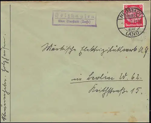 Landpost Holzhausen sur NEUSTADT (DOSE) LAND 7.2.1938 sur lettre à Berlin