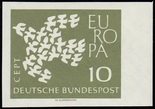 367yU Europa Taube, fluoreszierendes Papier UNGEZÄHNT, ** postfrisches Randstück