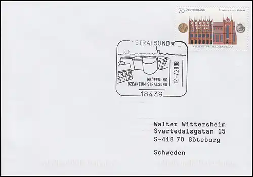 2615 UNESCO Rathaus Stralsund, EF Bf SSt Stralsund Eröffnung Ozeaneum 12.7.08