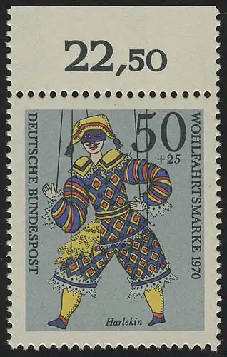 653 Marionnettes 50+25 Pf Harlekin ** Oberrand