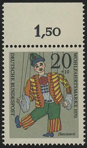 651 Marionnettes de bien-être 20+10 Pf Hanswurst ** Oberrand